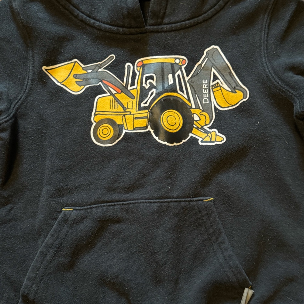 John Deere Black and Yellow Construction Graphic Hoodie